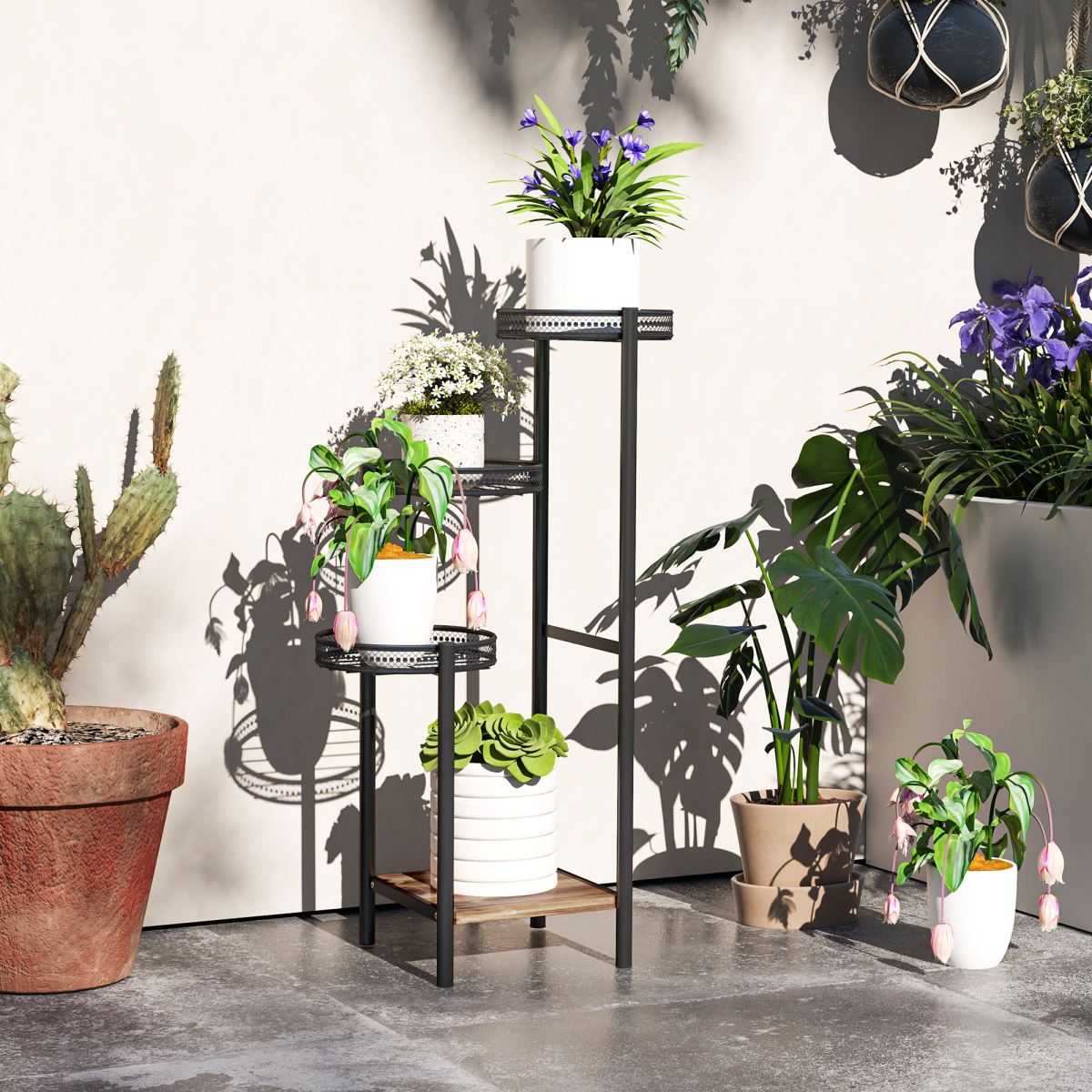 cortex-london-york-four-tier-metal-plant-shelf-black-carbonised-finish