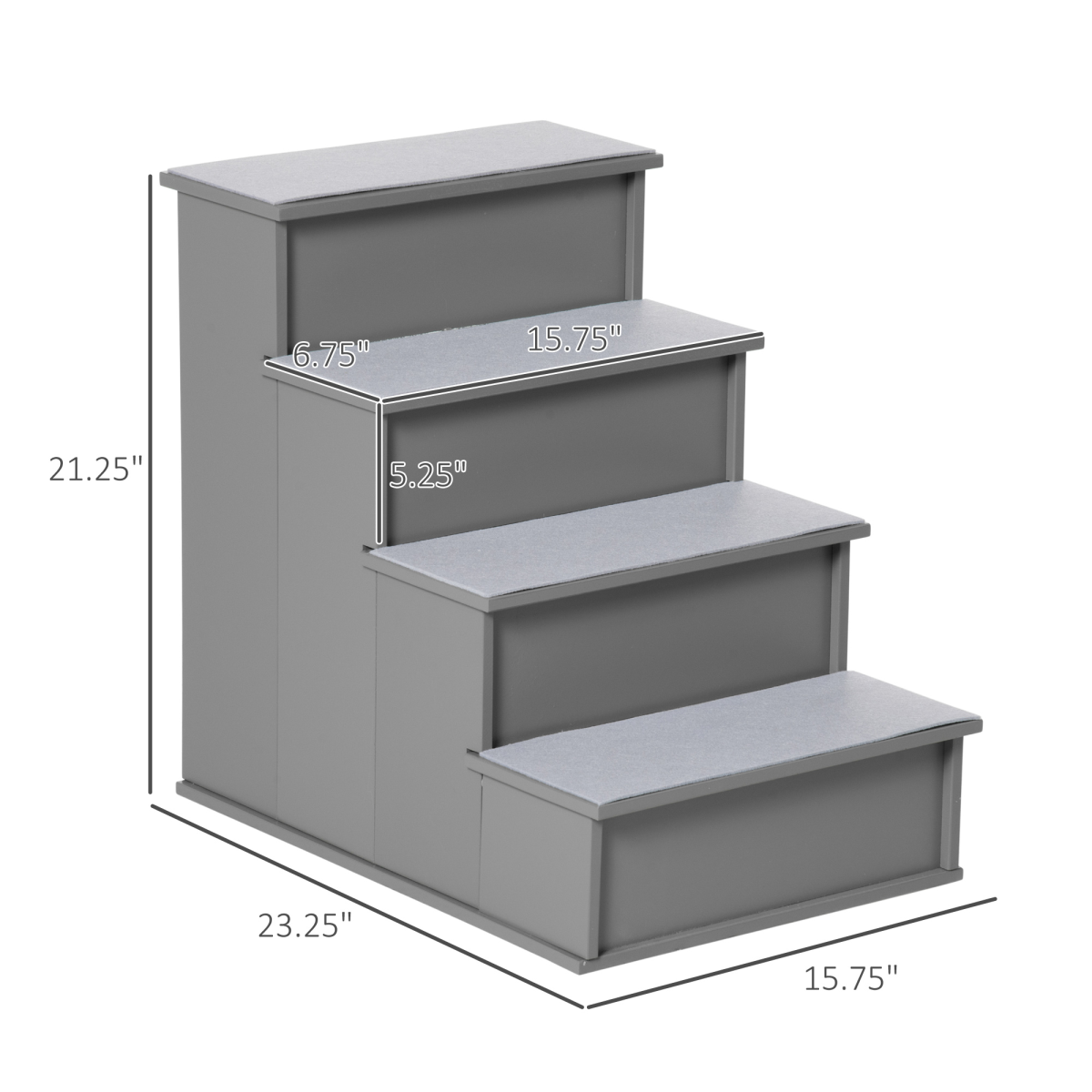 cortex-london-windsor-grey-four-step-pet-stairs-soft-plush