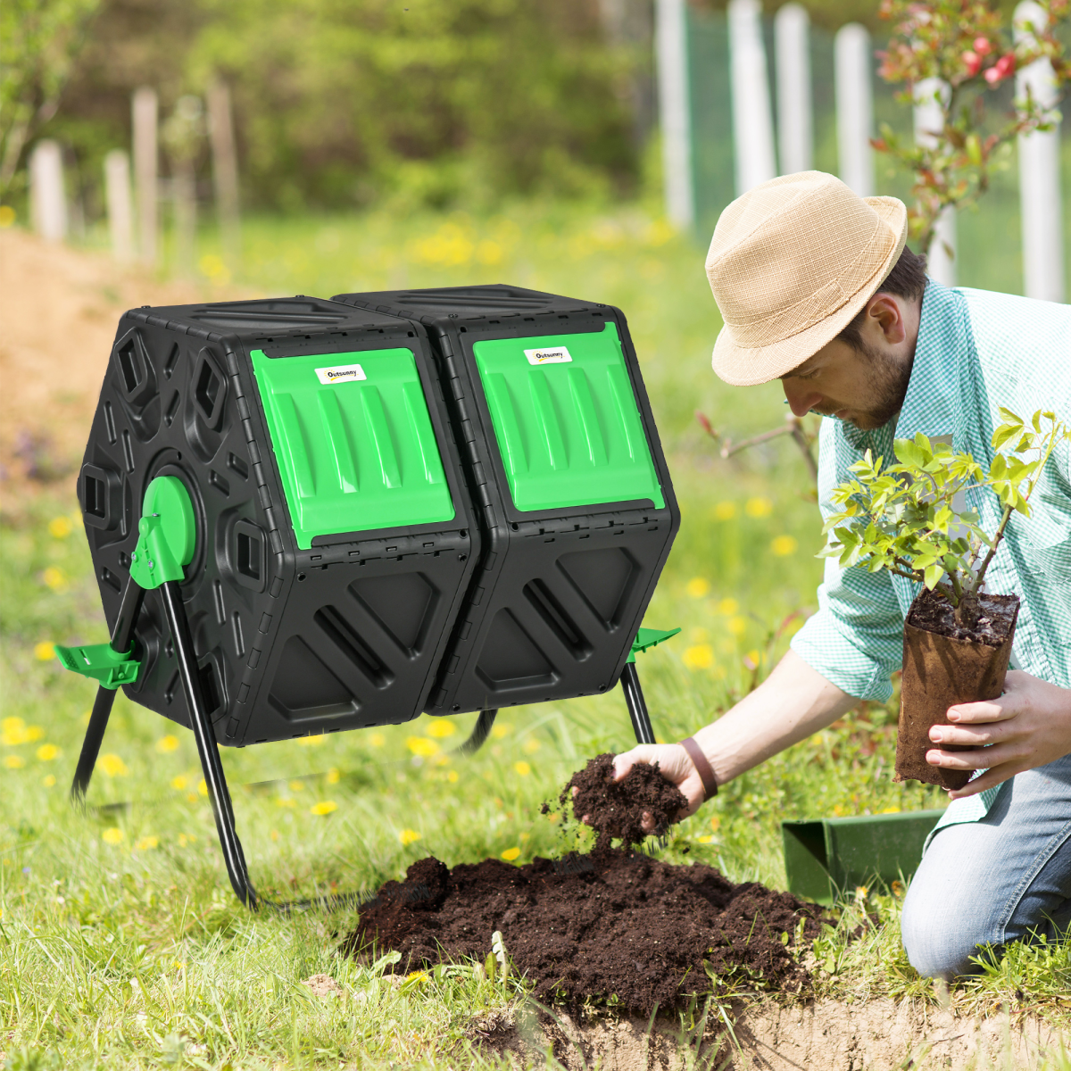 cortex-london-york-130l-dual-chamber-rotating-compost-bin-with-ventilation-holes