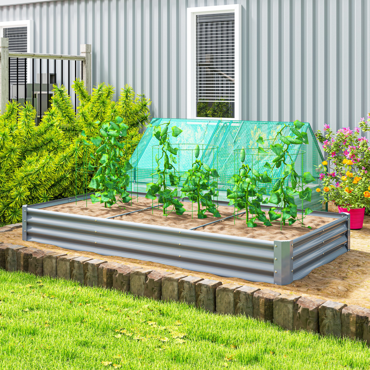 cortex-london-kensington-galvanised-steel-raised-garden-bed-240cm-silver-grey