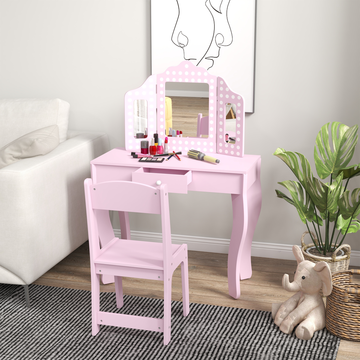 cortex-london-aiyaplay-bath-pink-kids-dressing-table-stool-trifold-mirror