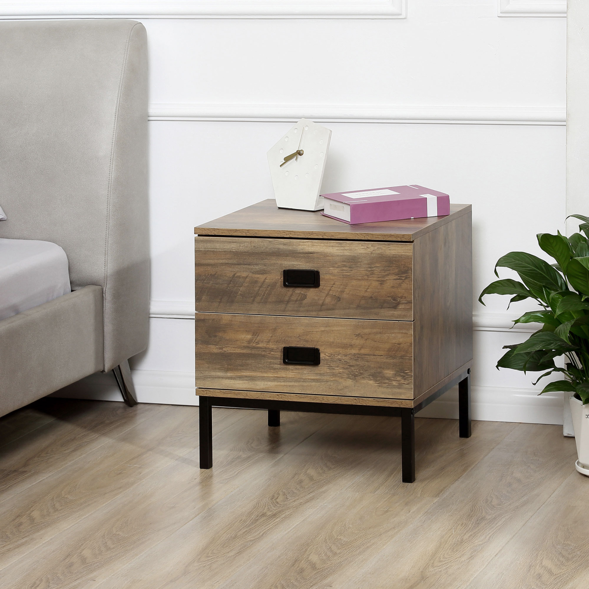 cortex-london-york-industrial-two-drawer-metal-frame-bedside-table-jet-black-details