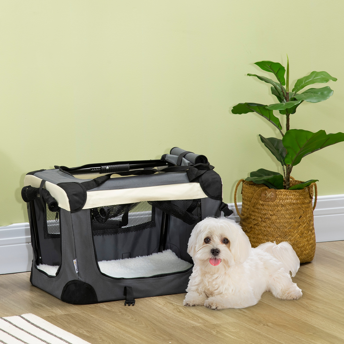 cortex-london-windsor-51cm-foldable-pet-carrier-grey-pawhut