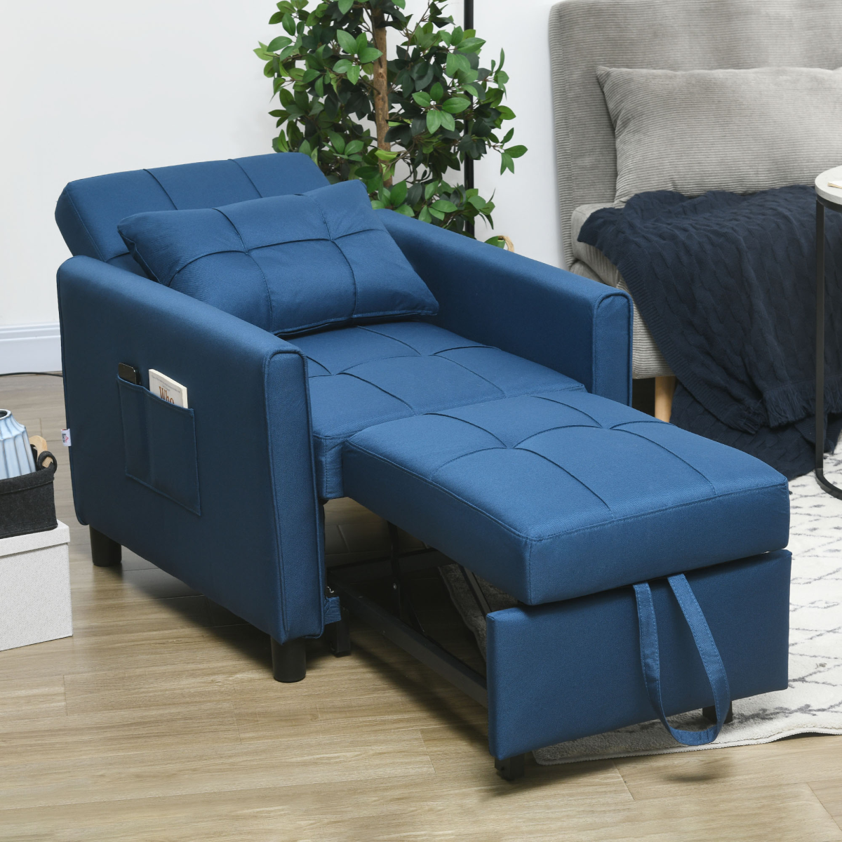 cortex-london-windsor-blue-pull-out-chair-bed-with-pillow-and-side-pockets