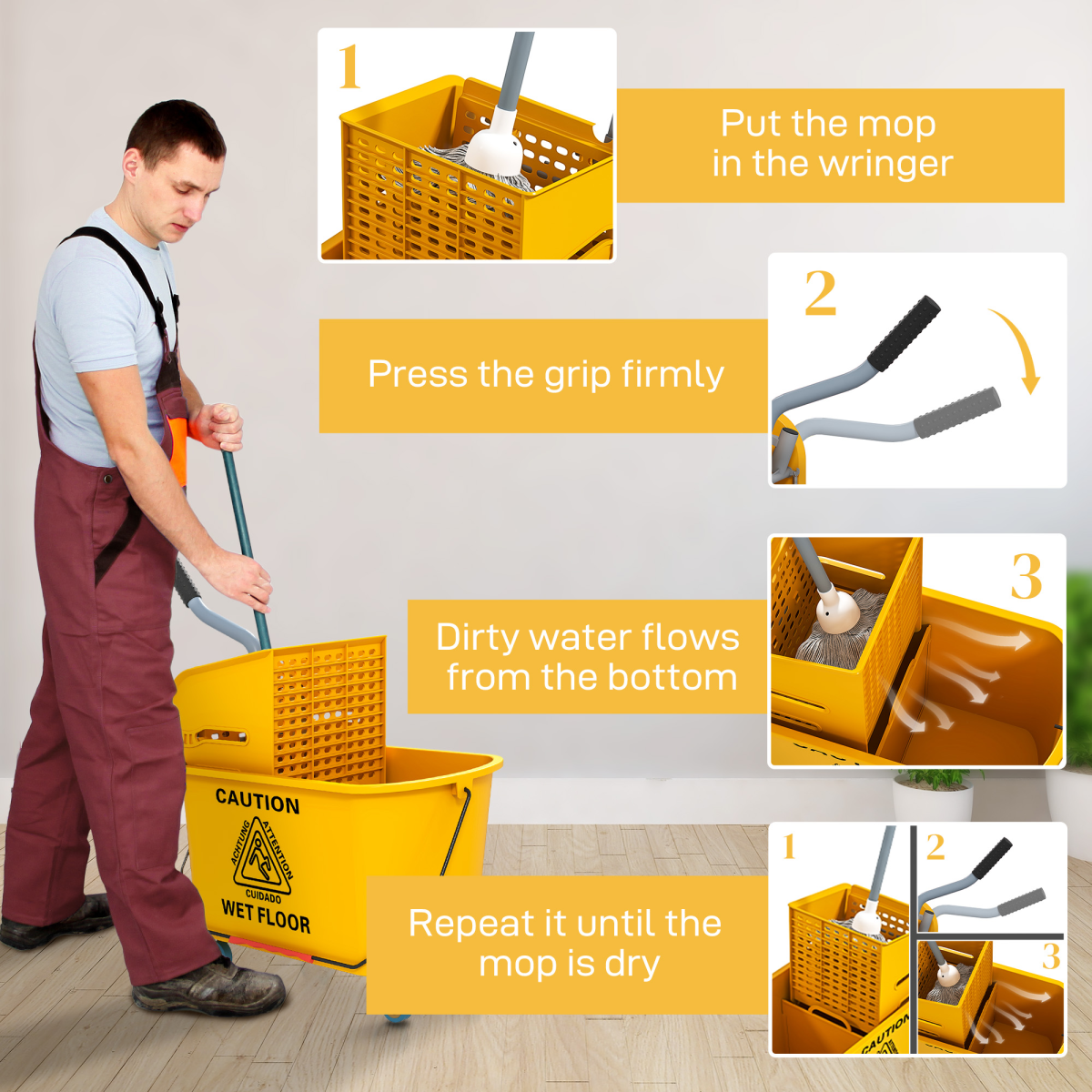 cortex-london-york-mop-water-bucket-wringer-cart-yellow-20-litre