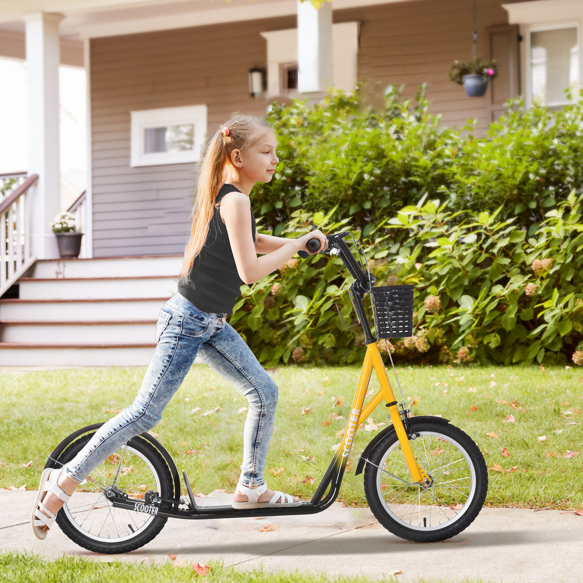 cortex-london-york-kids-adjustable-scooter-with-brakes-and-basket