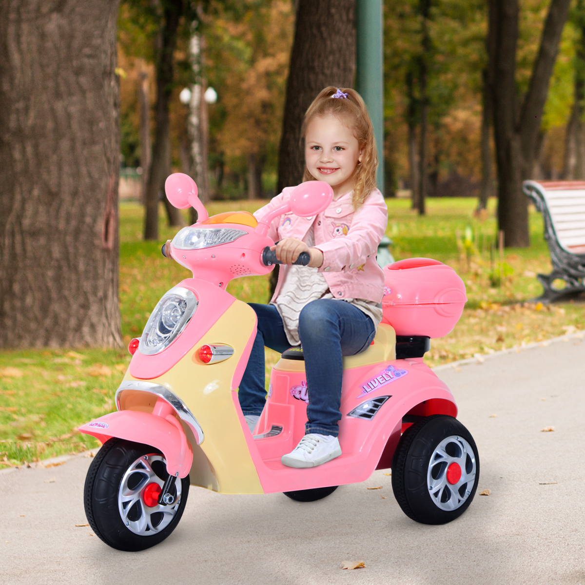 cortex-london-windsor-pink-kids-electric-ride-on-motorbike-tricycle