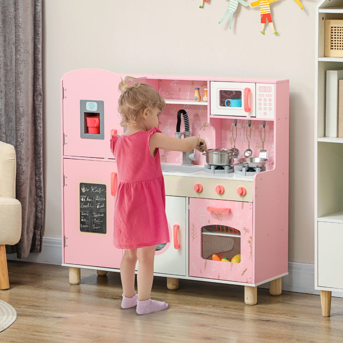 cortex-london-windsor-pink-kids-play-kitchen-with-lights-and-sounds