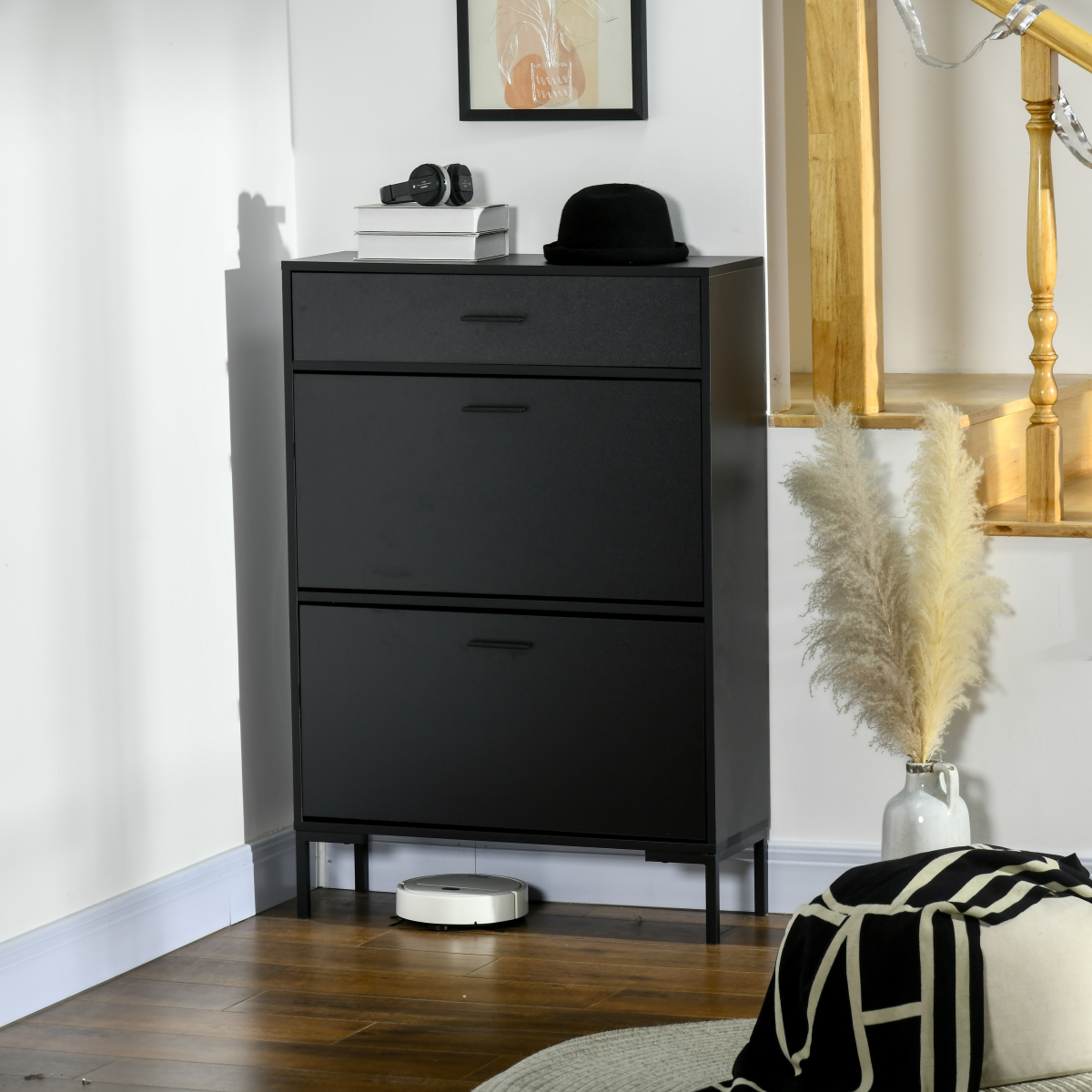 cortex-london-windsor-black-shoe-storage-cabinet-two-flip-drawers