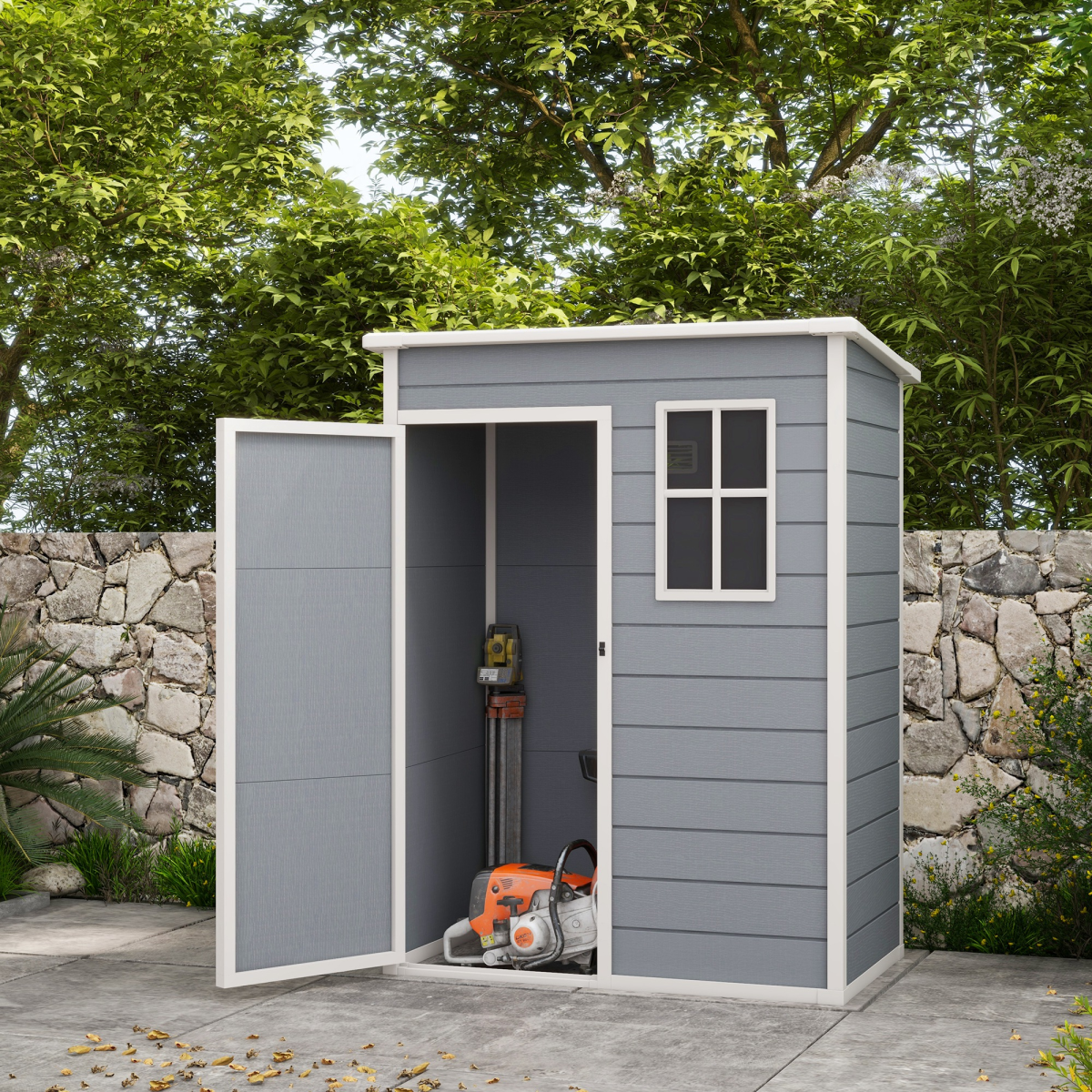 cortex-london-windsor-grey-lockable-garden-shed-floor-window-vent