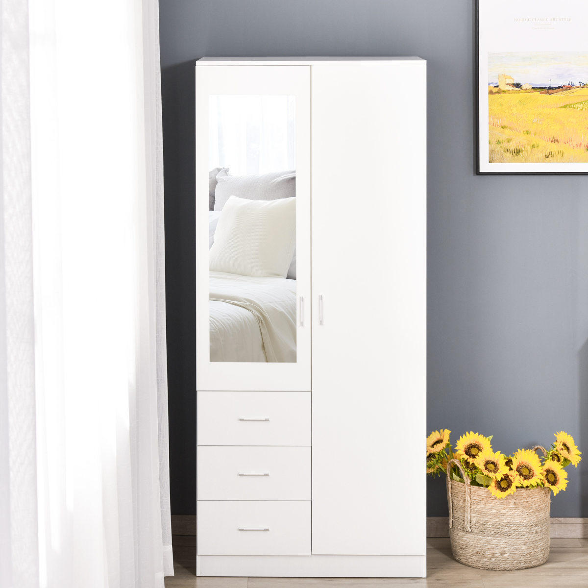 cortex-london-windsor-white-2-door-mirrored-wardrobe-3-drawers-180cm