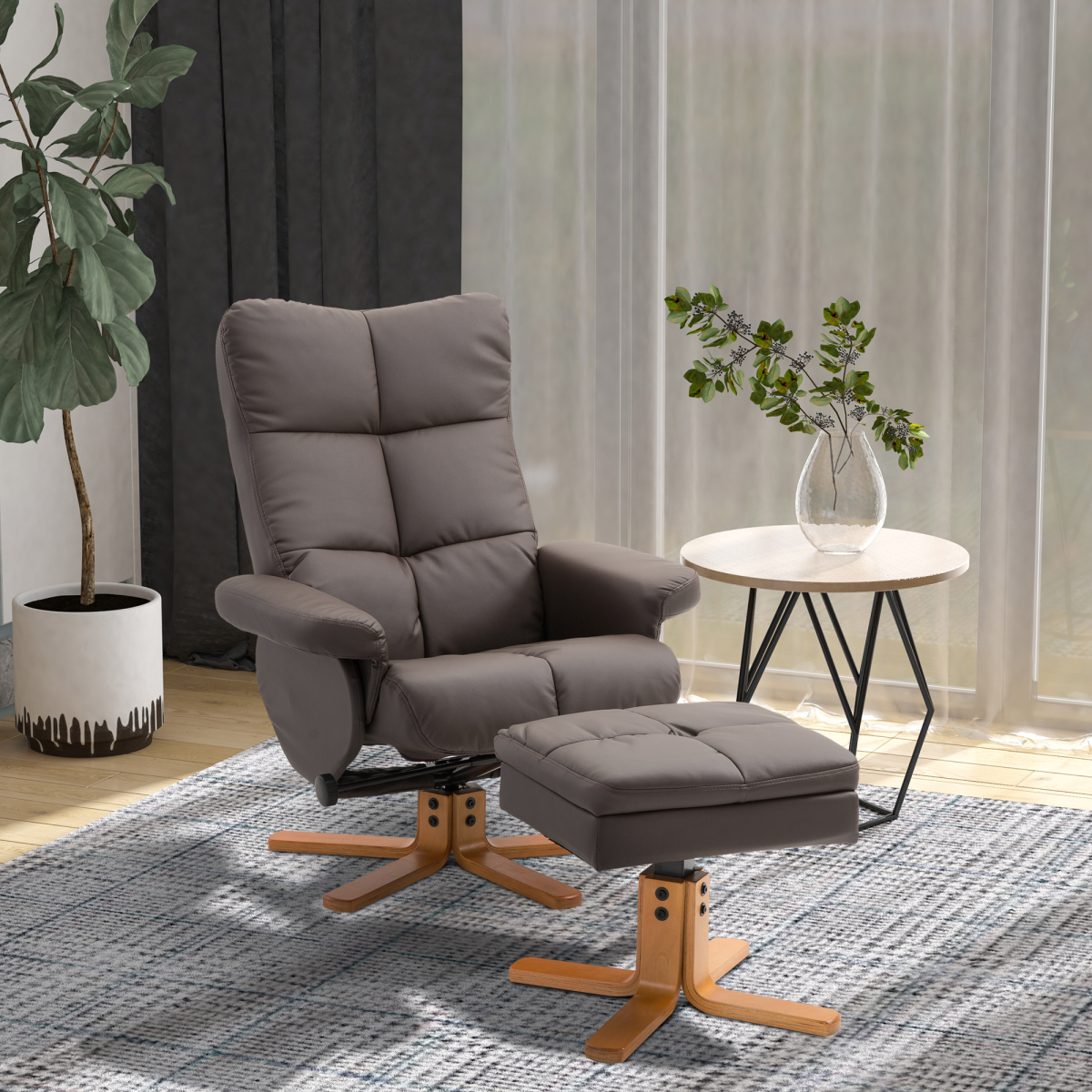cortex-london-windsor-brown-faux-leather-recliner-chair-ottoman