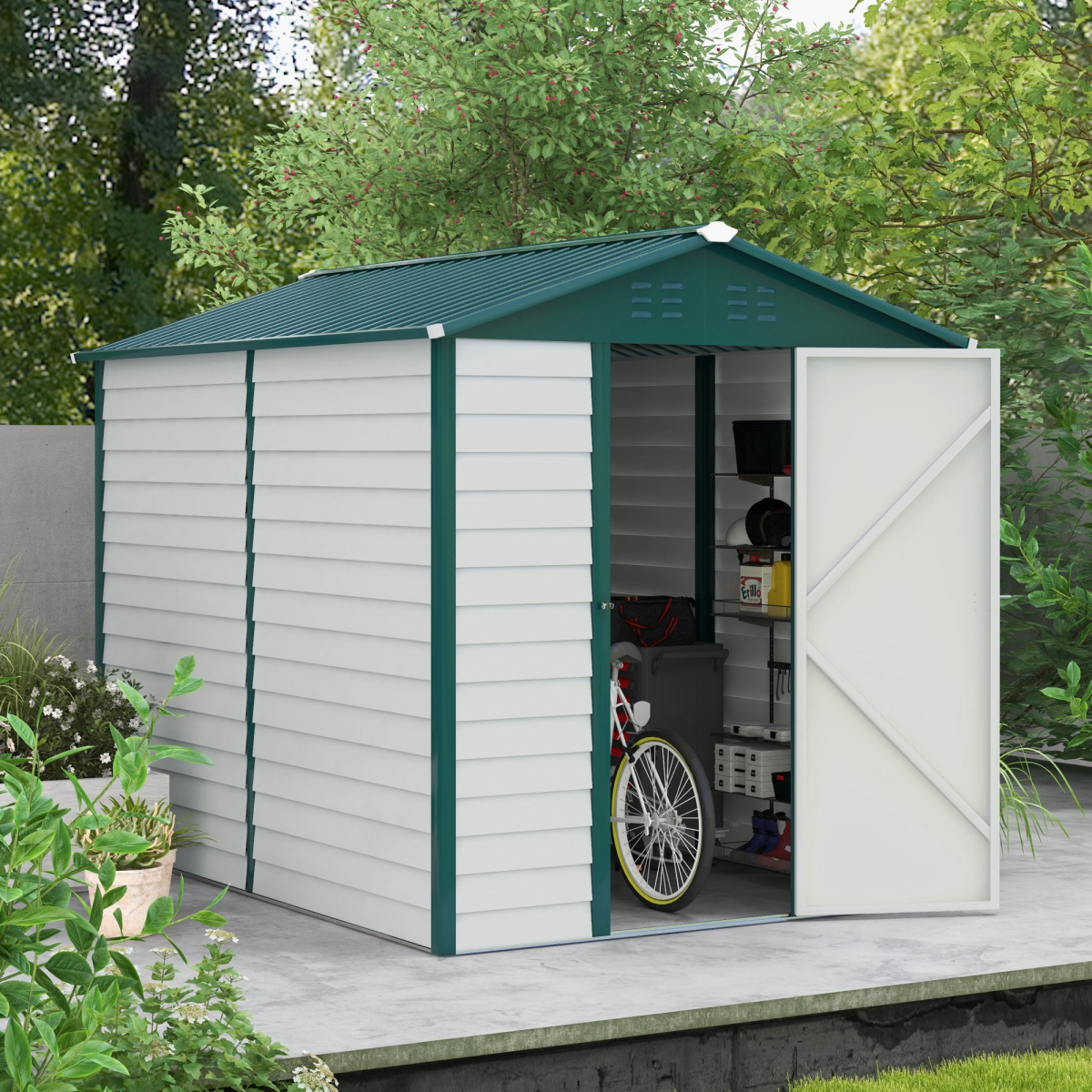 cortex-london-york-galvanised-metal-garden-tool-storage-shed