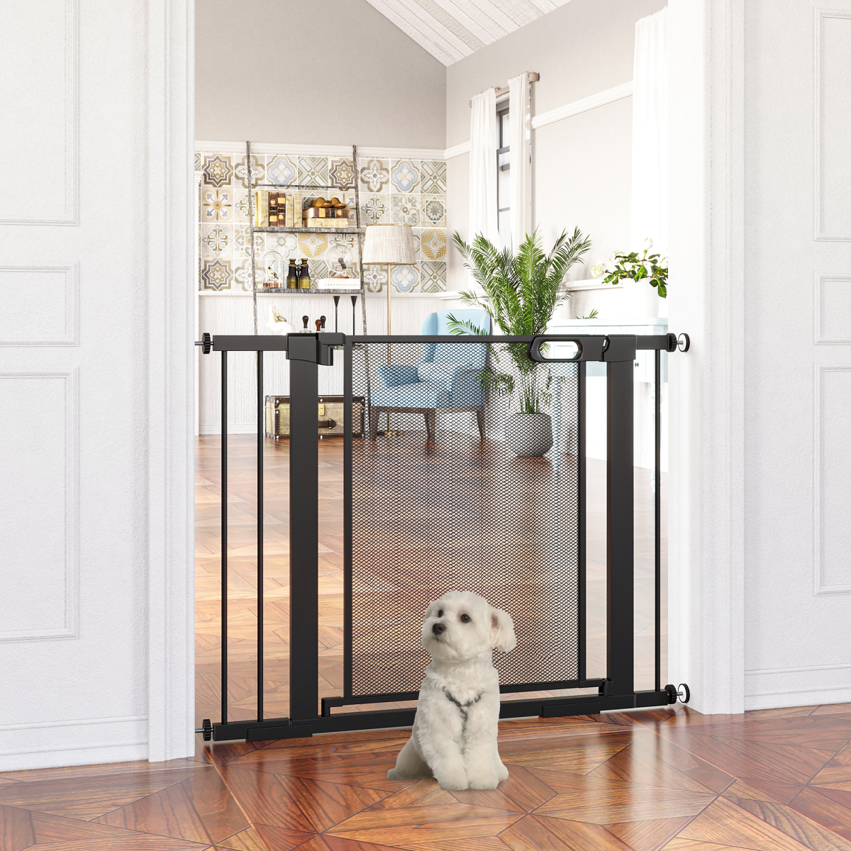 cortex-london-windsor-pawhut-pressure-fit-dog-safety-gate-black-75-103cm