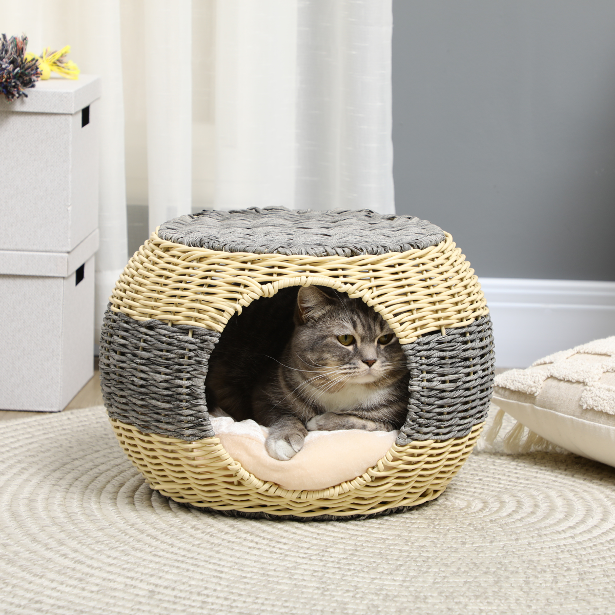 cortex-london-windsor-rattan-raised-cat-bed-soft-cushion-40-x-30cm