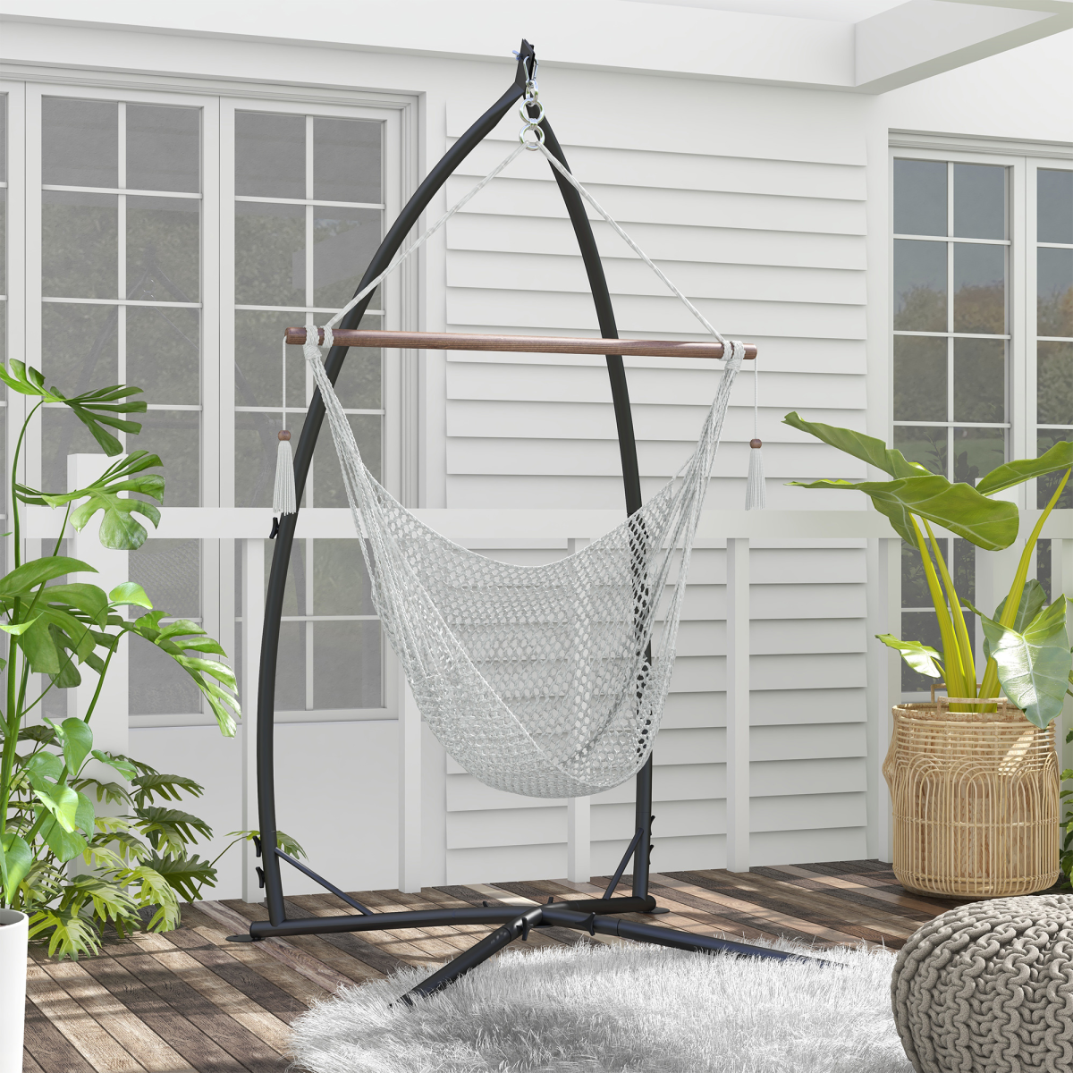 cortex-london-outsunnny-hammock-chair-stand-black-steel-single-connection-point