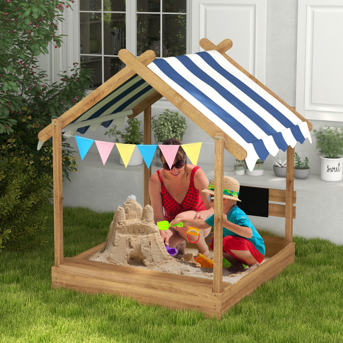 cortex-london-windsor-kids-sand-pit-canopy-blackboard-sink