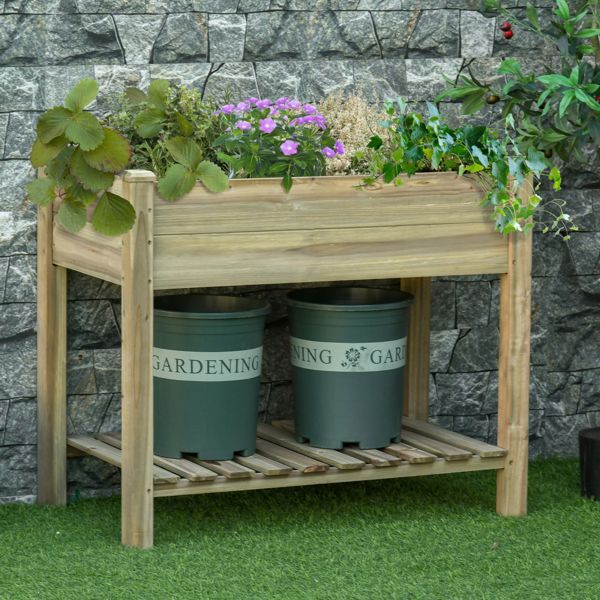 cortex-london-kensington-raised-fir-wood-garden-planter