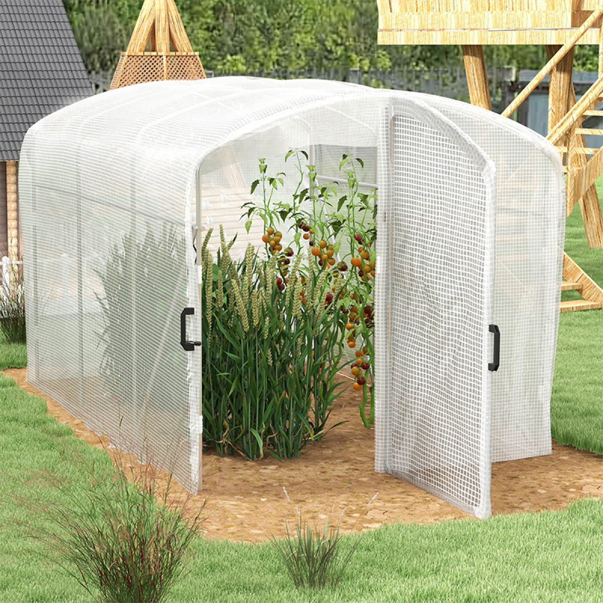 cortex-london-windsor-3-x-2m-polytunnel-greenhouse-galvanised-steel-white