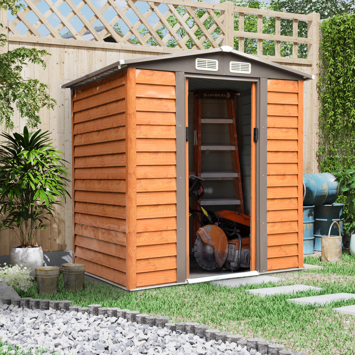 cortex-london-york-brown-metal-garden-shed-tool-storage-6x5ft