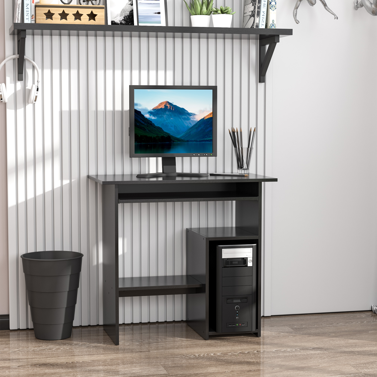 Computer Desk, 73.5H cm-Black