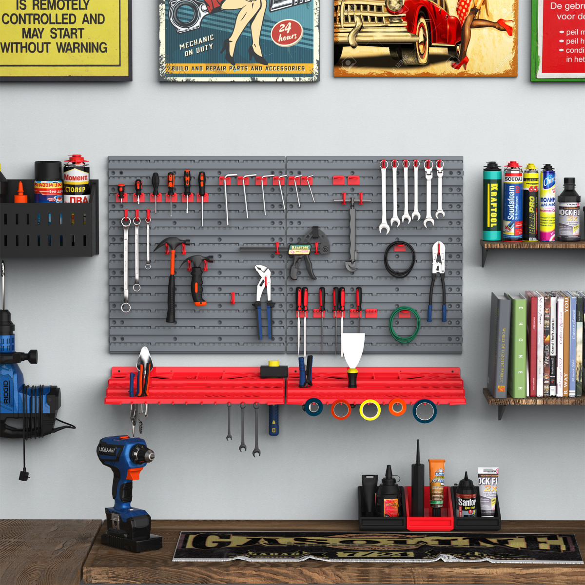 cortex-london-windsor-wall-mounted-garage-tool-organiser-grey-red-pp-54-holes