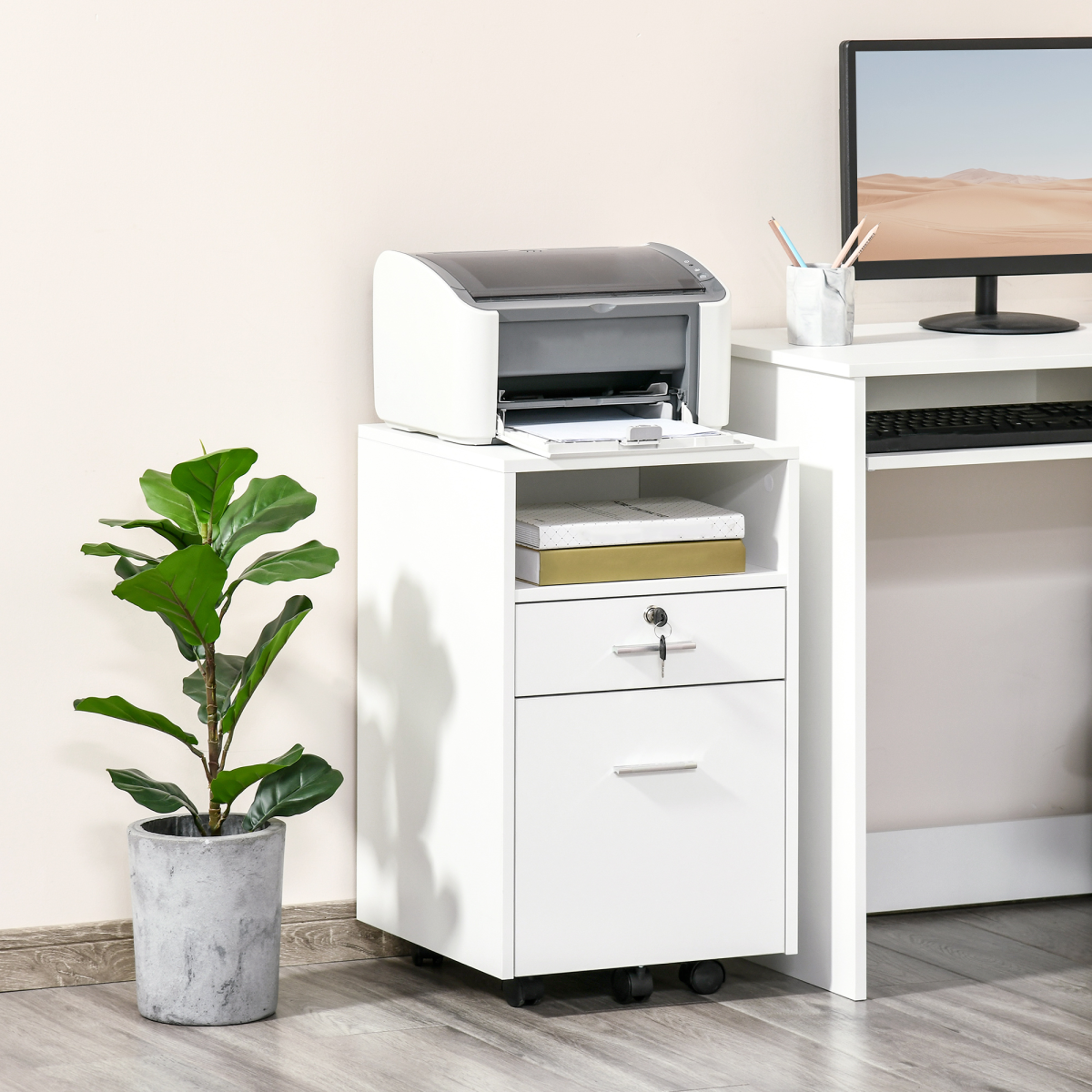 cortex-london-york-mobile-filing-cabinet-lockable-white-five-wheels