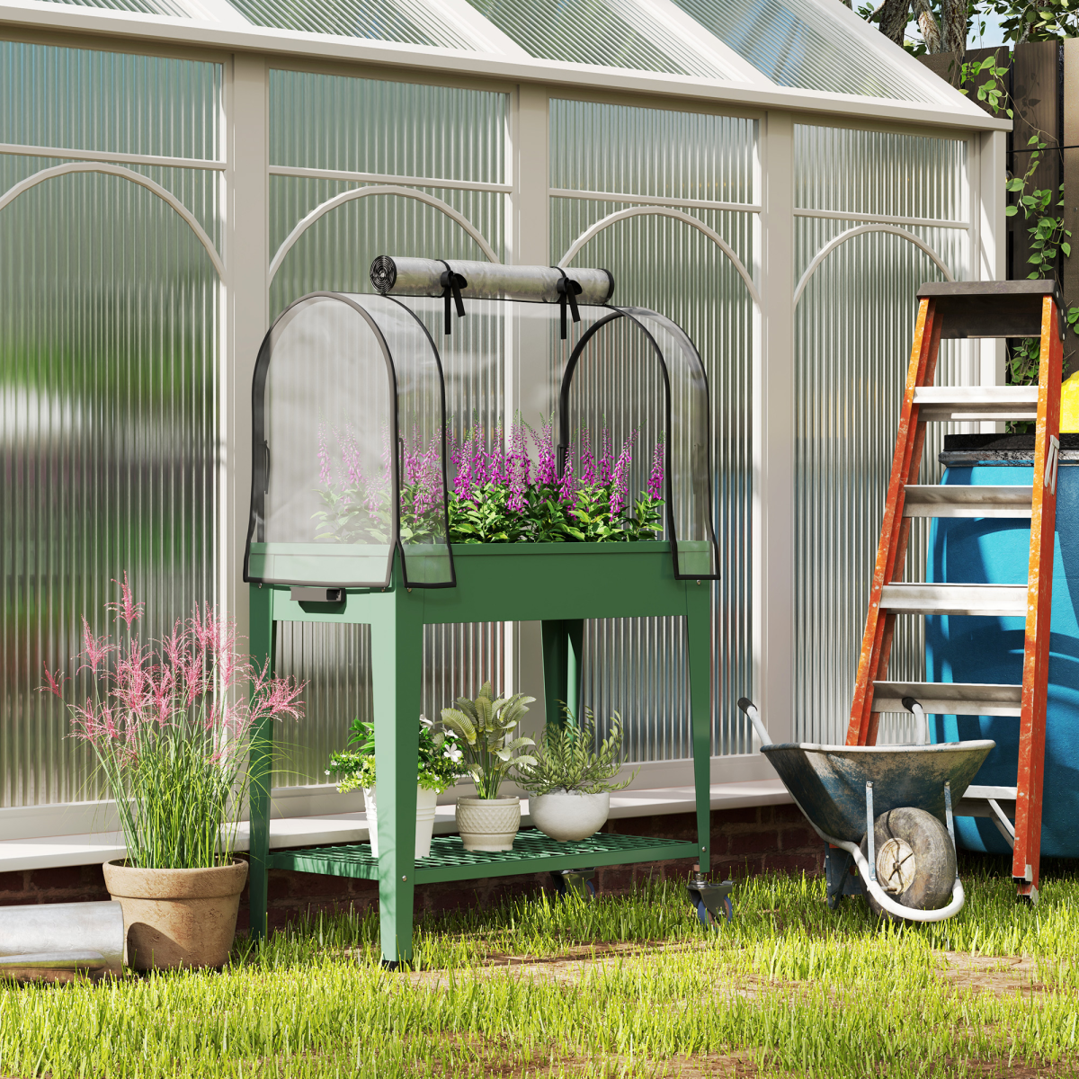 cortex-london-kensington-mobile-raised-garden-bed-greenhouse-green