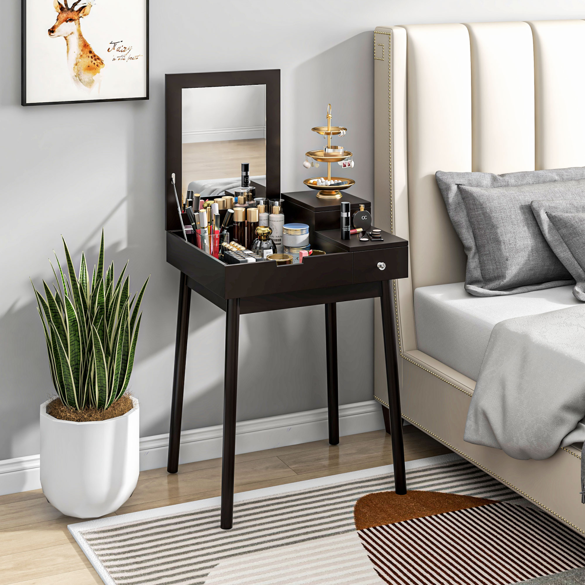 cortex-london-kensington-black-dressing-table-flip-up-mirror-two-drawers
