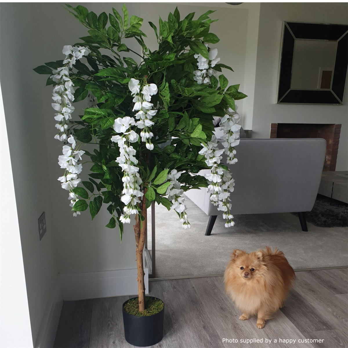 cortex-london-windsor-130cm-artificial-white-wisteria-tree-silver-metal-planter