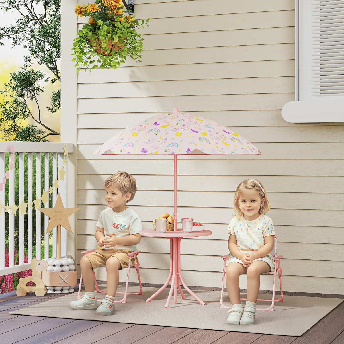 cortex-london-windsor-rainbow-kids-garden-table-chair-set-with-parasol-pink