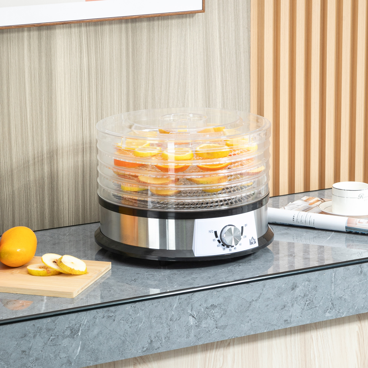 cortex-london-york-five-tier-food-dehydrator-250w-stainless-steel-silver