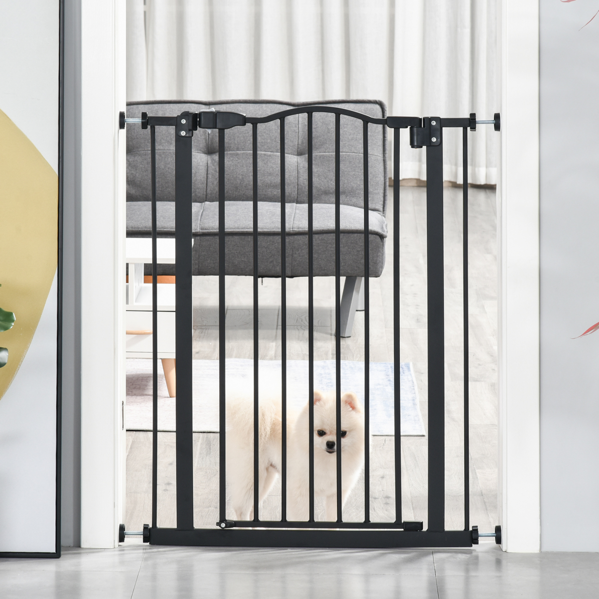 cortex-london-york-adjustable-metal-pet-gate-black-auto-close-door
