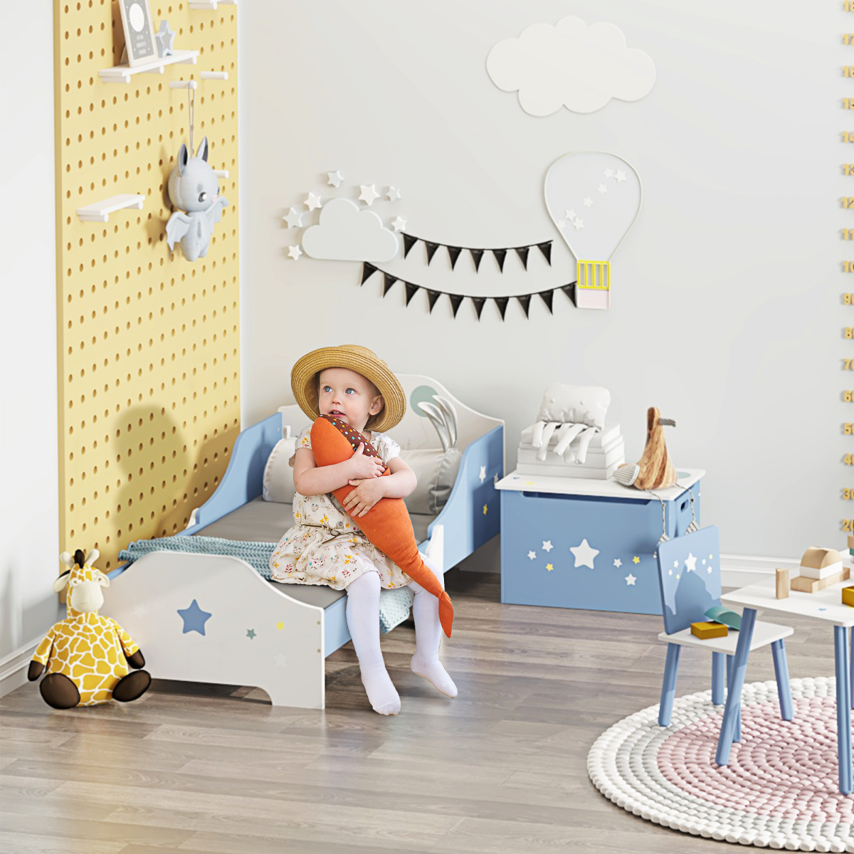 cortex-london-york-star-balloon-kids-single-bed-frame-blue-white