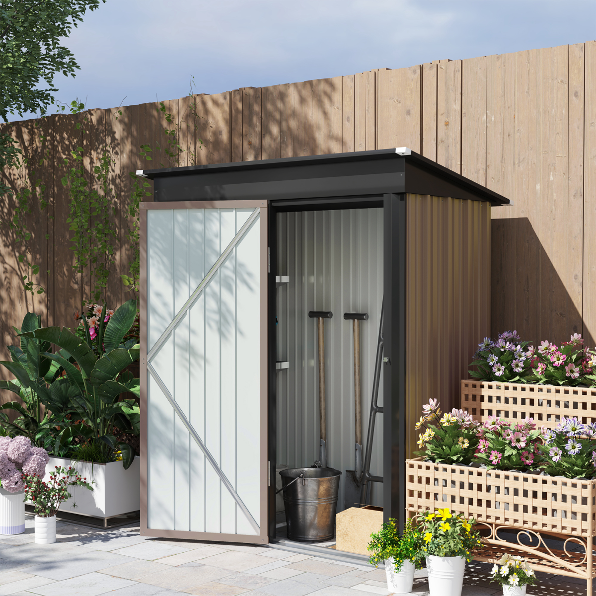 cortex-london-yorkminster-steel-garden-lean-to-shed-brown