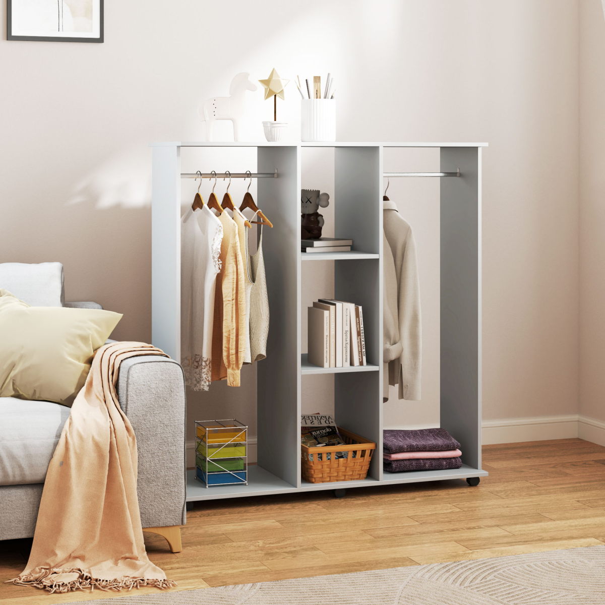 cortex-london-windsor-grey-mobile-open-wardrobe-hanging-rails