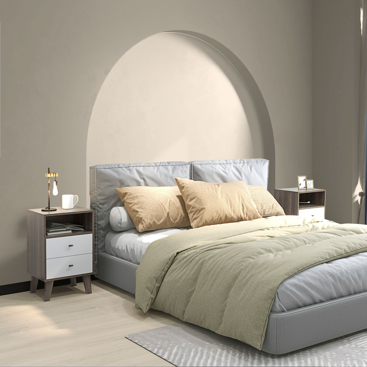 cortex-london-york-grey-white-bedside-tables-set-of-2-two-drawers-open-cubby
