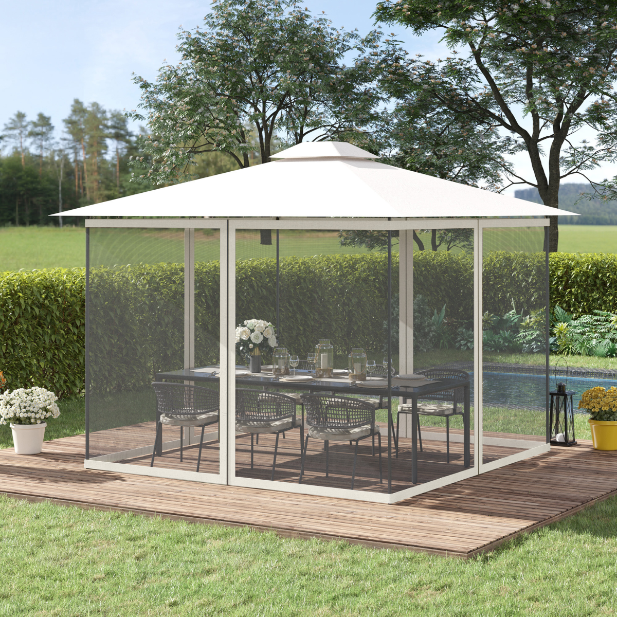 cortex-london-windsor-four-panel-gazebo-replacement-screen-polyester-nylon-mesh-white-black