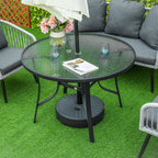 cortex-london-kensington-106cm-round-garden-dining-table-tempered-glass-steel-frame