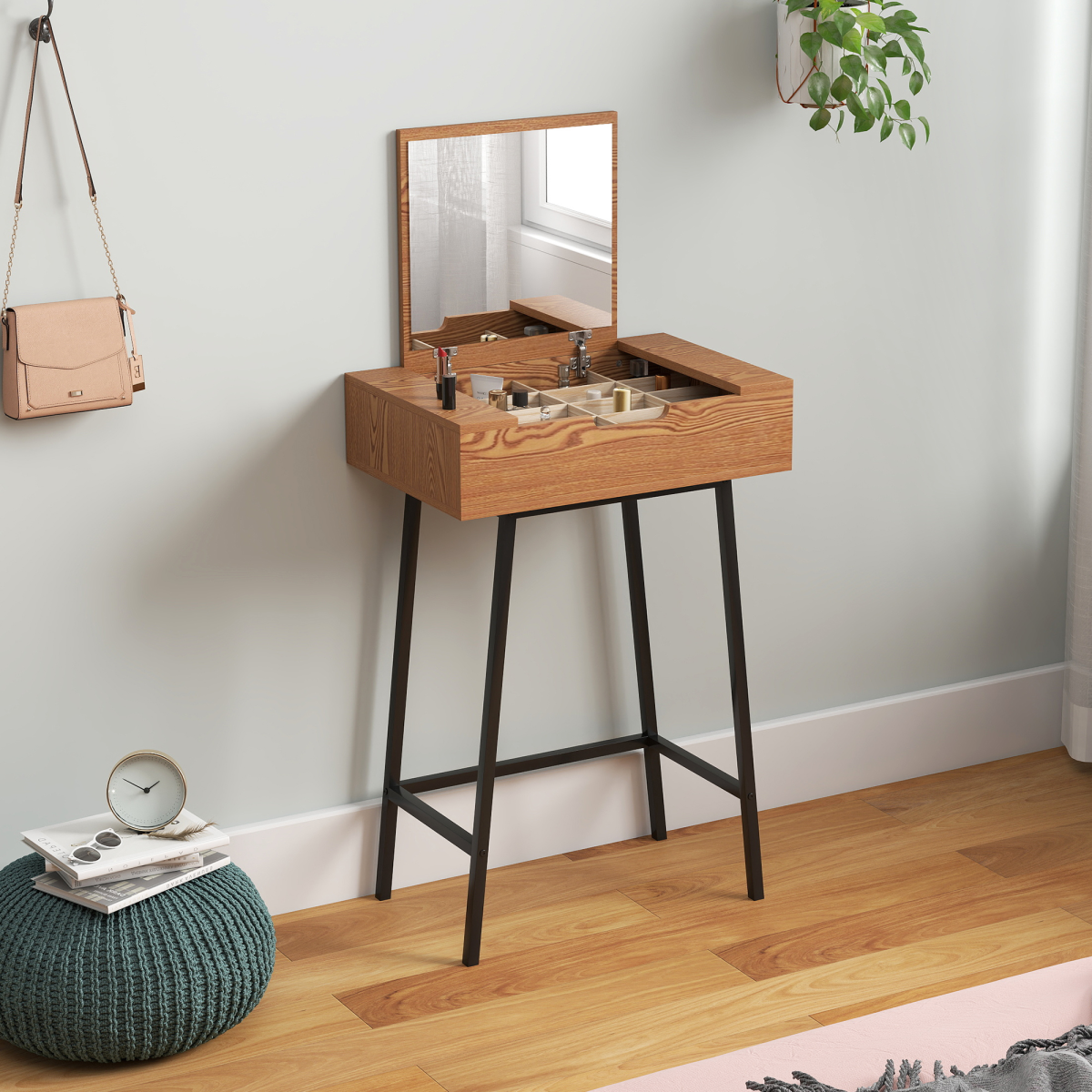 cortex-london-kensington-industrial-vanity-desk-with-mirror-natural-wood-effect