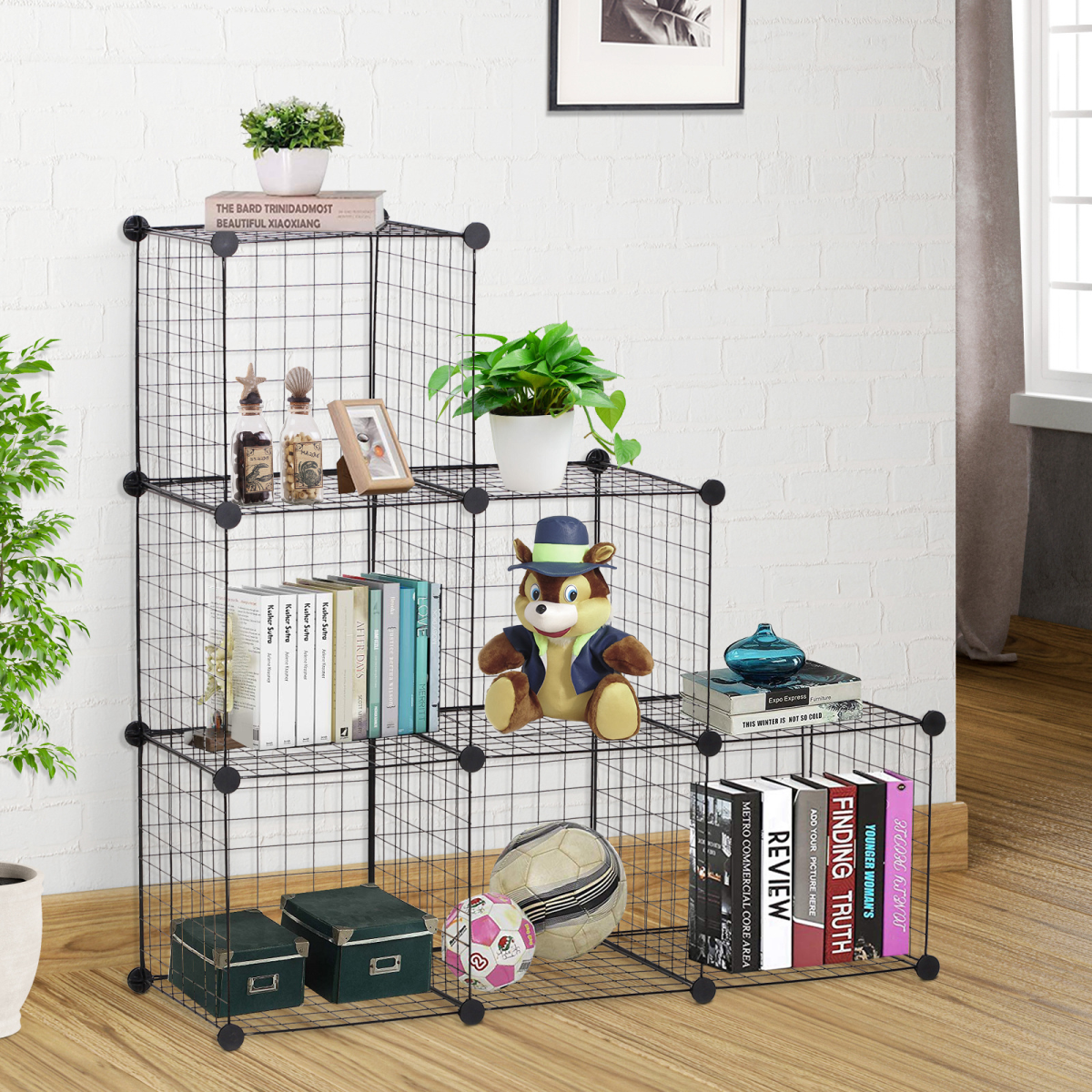 cortex-london-windsor-six-cube-wire-storage-cabinet-organiser-black