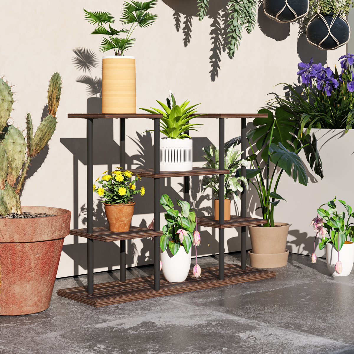 cortex-london-york-four-tier-metal-flower-shelf-rack-carbonised-finish