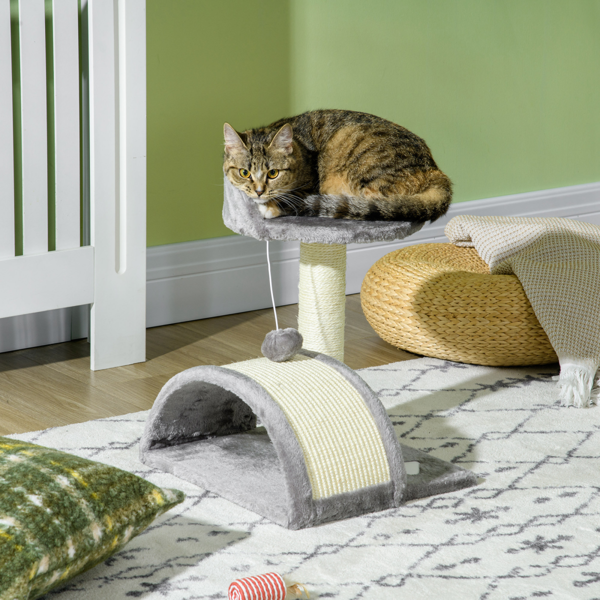cortex-london-windsor-kitten-cat-tree-scratching-centre-beige-grey-sisal-toy-ball