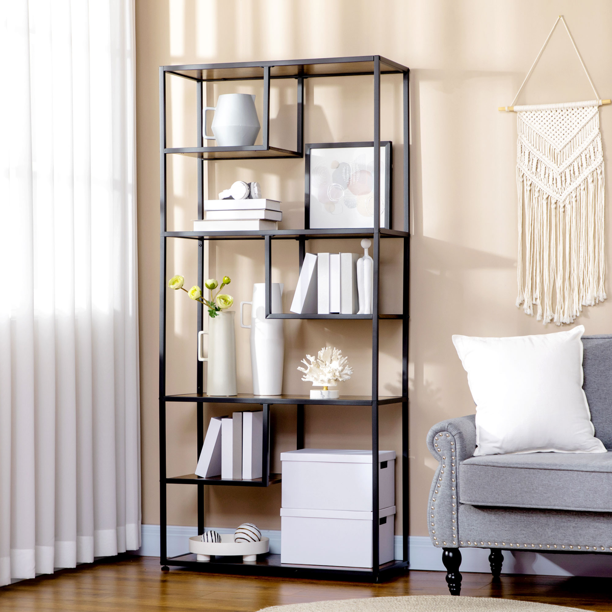 cortex-london-windsor-seven-tier-industrial-storage-shelves-freestanding-bookshelf-study-living-room