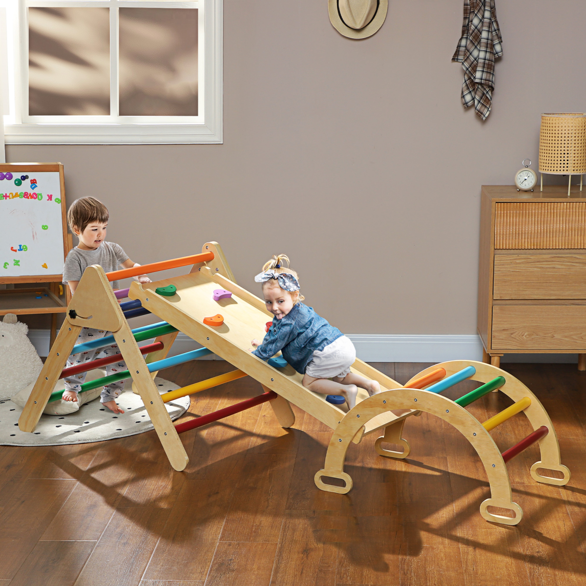 cortex-london-windsor-5-in-1-toddler-climbing-frame-ramp-arch-multicolour