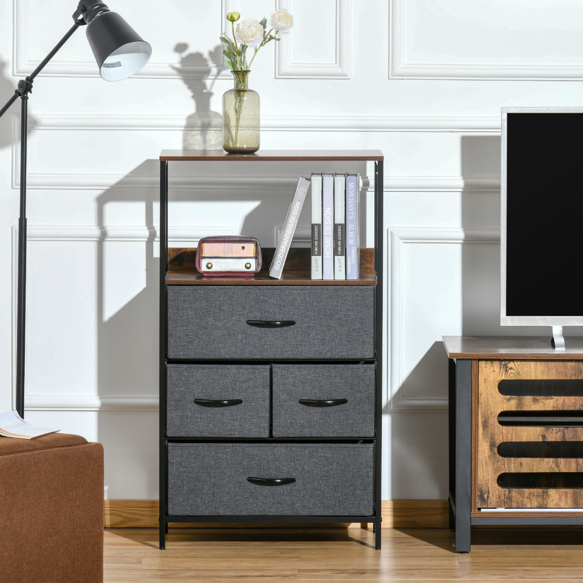 cortex-london-york-four-drawer-storage-chest-with-shelves-black