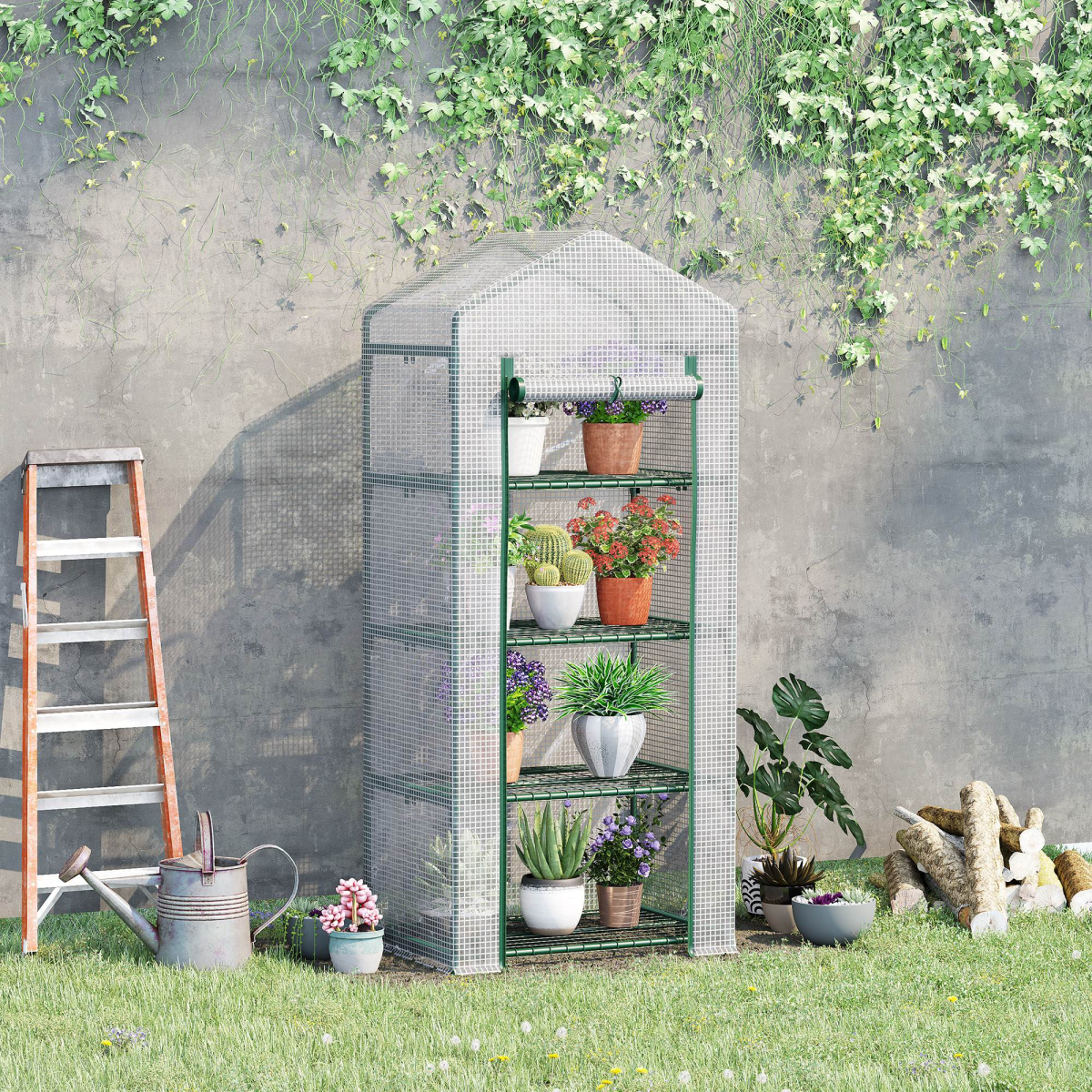 cortex-london-kew-4-tier-mini-greenhouse-steel-frame-pe-cover