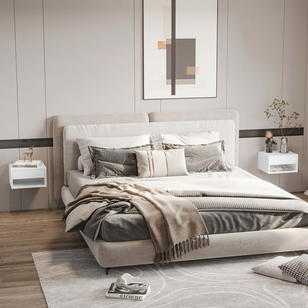 cortex-london-canterbury-white-floating-bedside-table-set-of-2-wall-mounted-drawer-shelf
