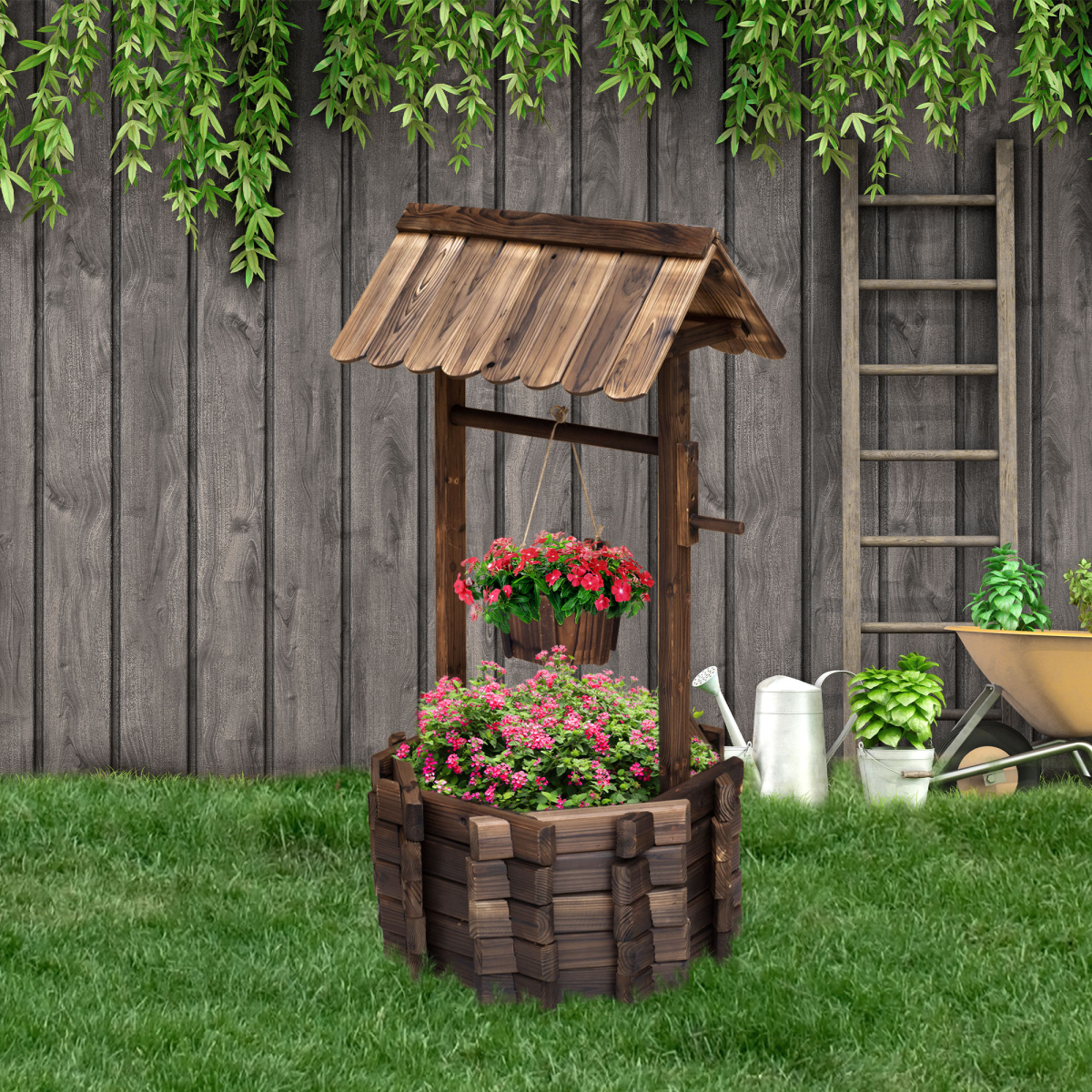cortex-london-windsor-wishing-well-planter-brown-fir-wood-60lx55wx114h-cm