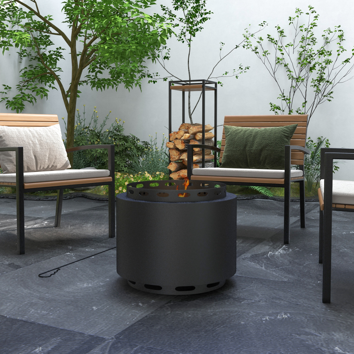 cortex-london-windsor-smokeless-wood-burning-metal-fire-pit-black